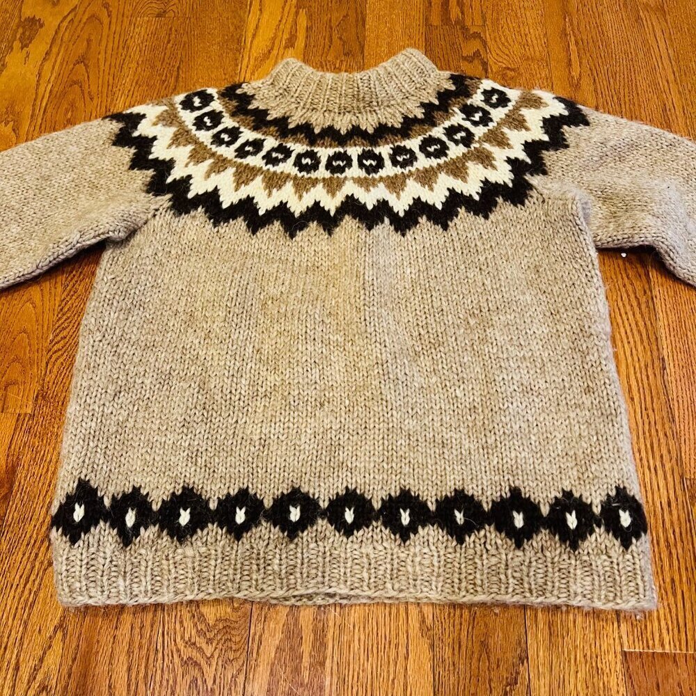 Hilda ltd Icelandic Wool Hand Knit Nordic Sweater Size Medium - Picture 12 of 16